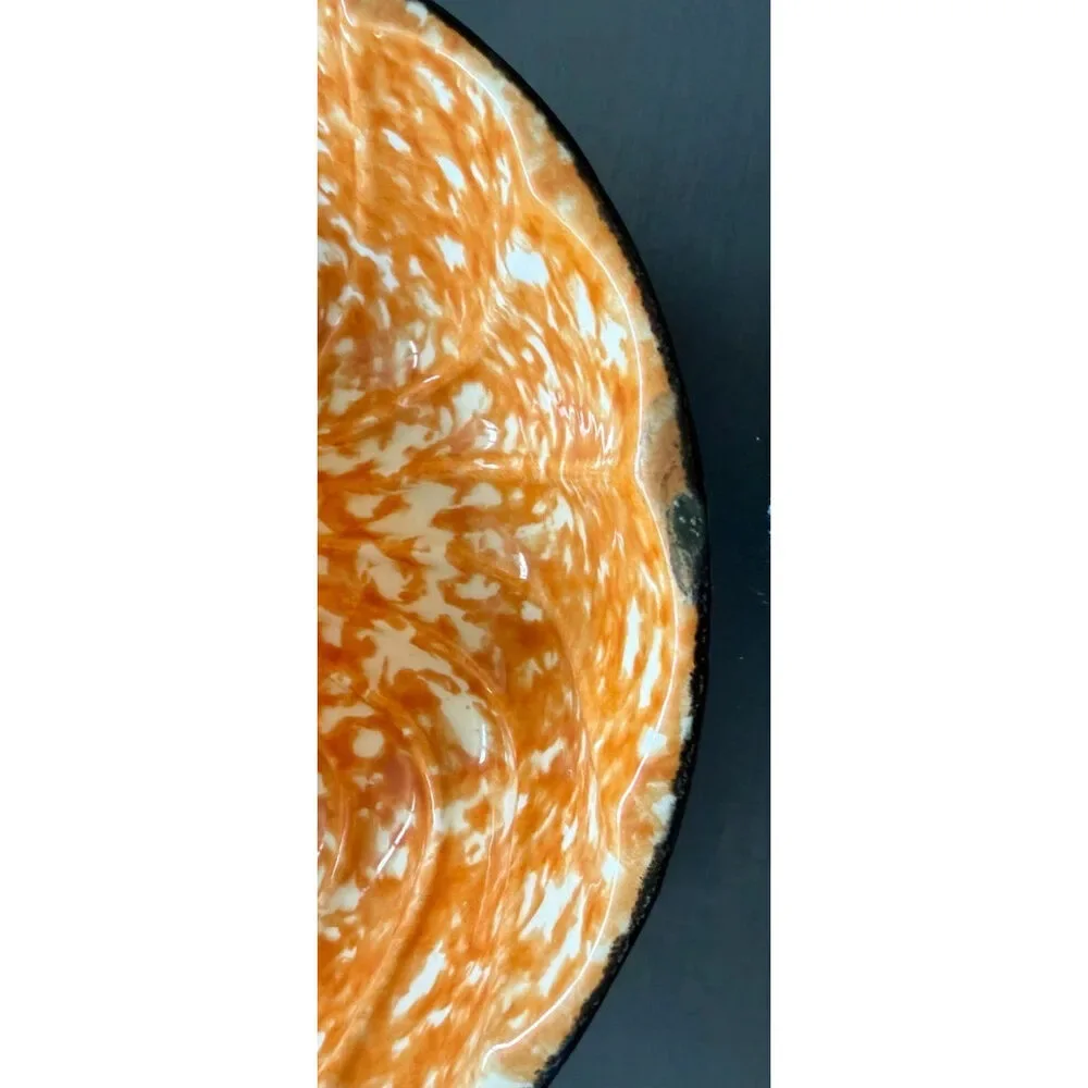 Vintage Stangl Town & Country Hand Painted Orange Sponge Jello Mold Bundt Pan